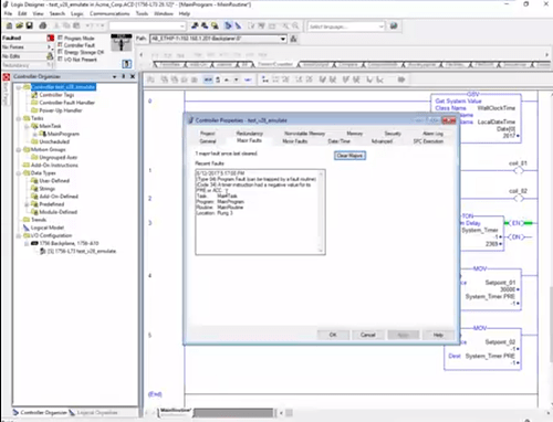 How to clear faults in controlLogix controller - PLC (Programmable ...